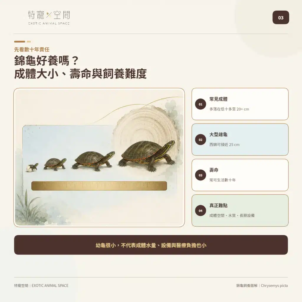 03 PAINTED TURTLE SIZE LIFESPAN DIFFICULTY
