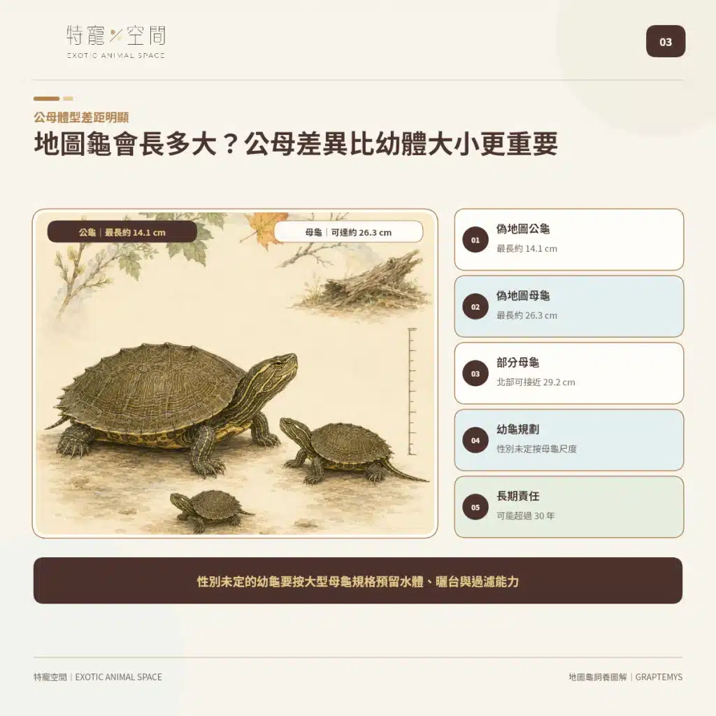 03 MAP TURTLE SIZE SEX LIFESPAN
