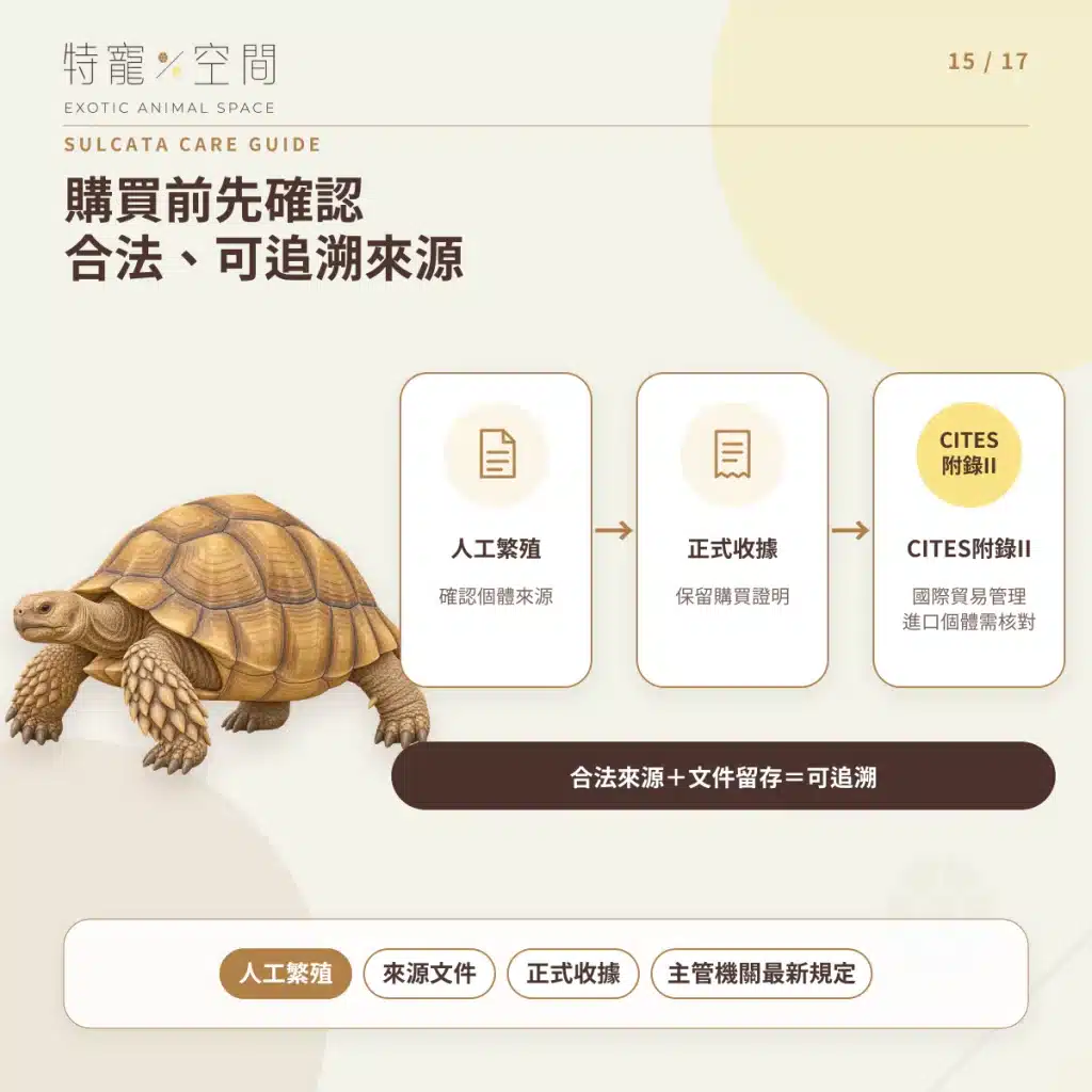 蘇卡達象龜飼養指南:溫度、飲食、UVB、空間與健康一次看懂 15 SULCATA LEGAL SOURCE CITES
