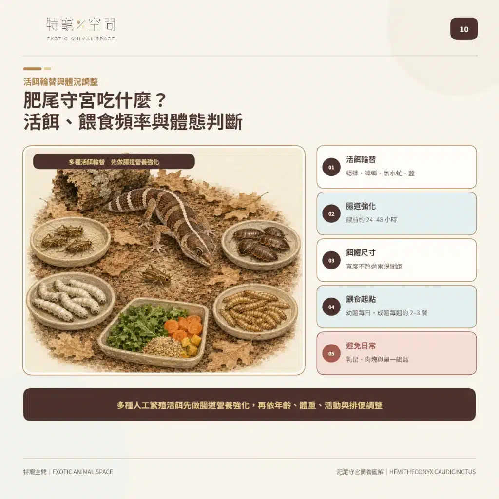 肥尾守宮飼養好上手嗎?尾巴能儲存養分、受驚可能斷尾,新手照護一次看懂 10 AFRICAN FAT TAILED GECKO LIVE INSECT FEEDING