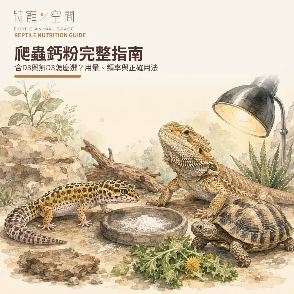 爬蟲鈣粉完整指南：含D3與無D3怎麼選？用量、頻率與正確用法