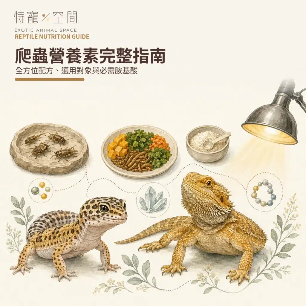 爬蟲營養素是什麼?食蟲、肉食性爬蟲的全方位營養補充指南 00 REPTILE NUTRIENTS GUIDE COVER