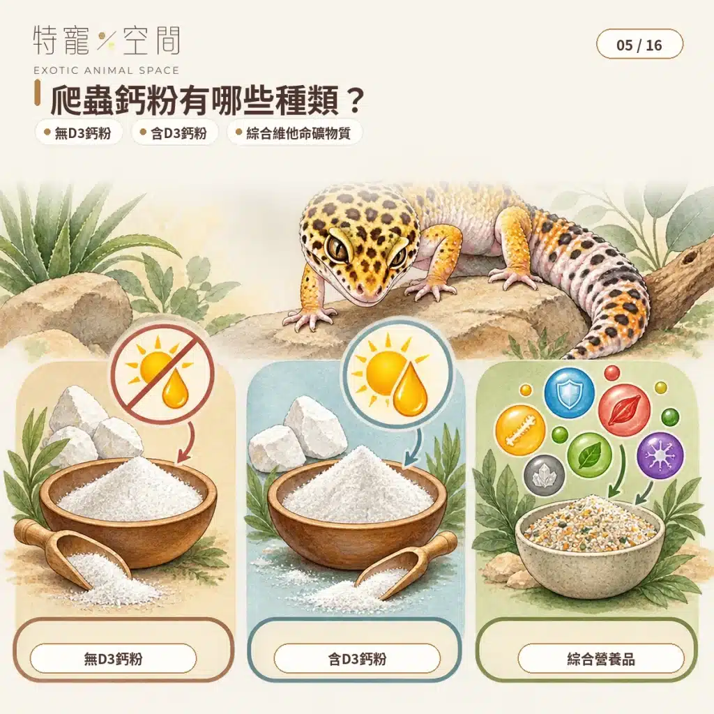 05 TYPES OF REPTILE CALCIUM POWDER