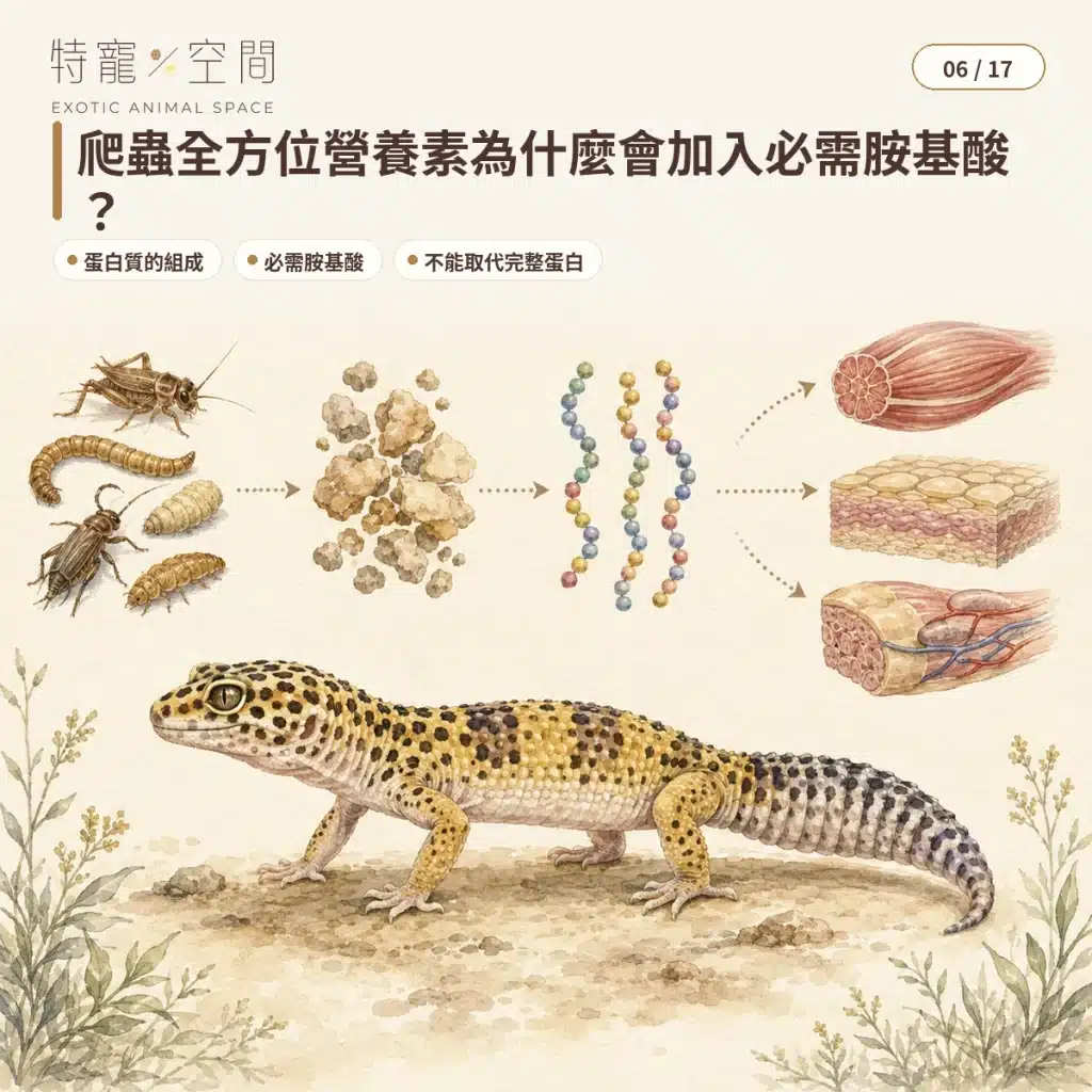 爬蟲營養素是什麼?食蟲、肉食性爬蟲的全方位營養補充指南 06 ESSENTIAL AMINO ACIDS FOR REPTILES