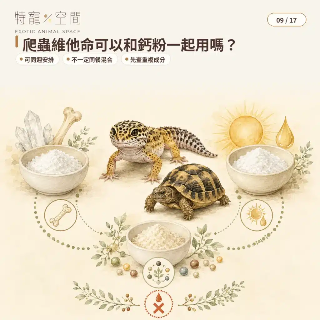 爬蟲維他命怎麼選?種類、使用頻率、鈣粉搭配與過量風險完整指南 09 VITAMINS WITH CALCIUM POWDER