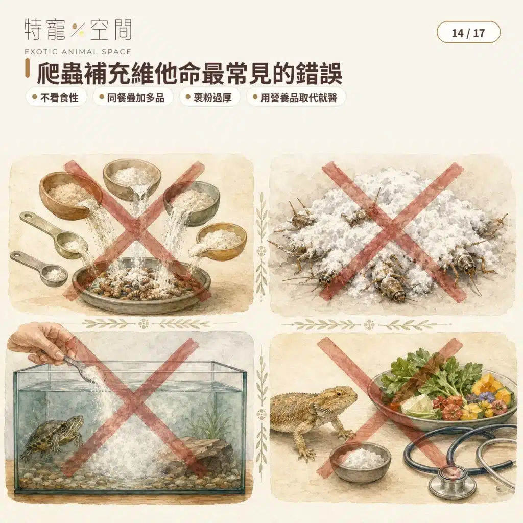 爬蟲維他命怎麼選?種類、使用頻率、鈣粉搭配與過量風險完整指南 14 COMMON REPTILE VITAMIN MISTAKES