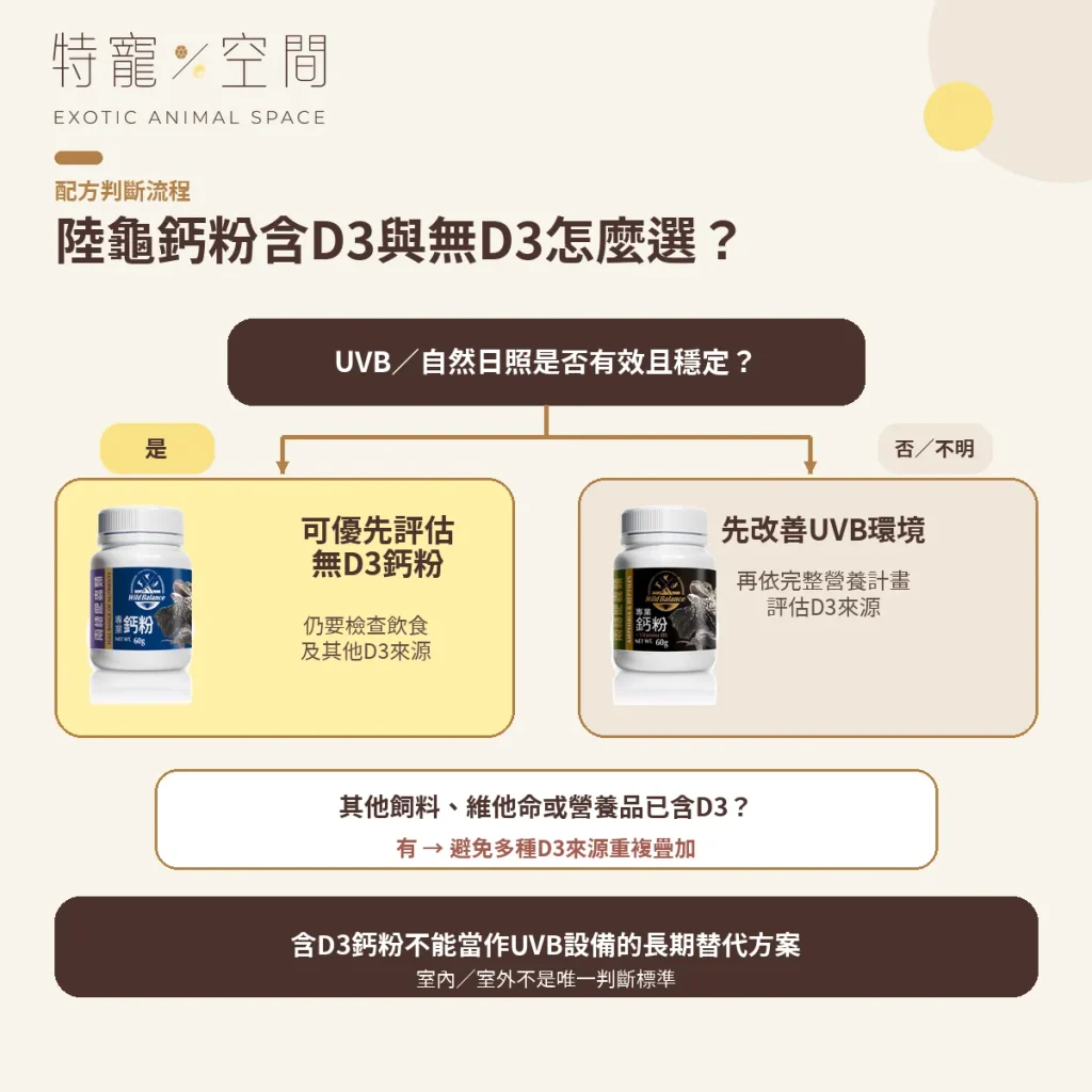 【陸龜鈣粉】怎麼選?從飲食、UVB到餵食頻率一次看懂 04 TORTOISE CALCIUM D3 VS NO D3 CIS V3