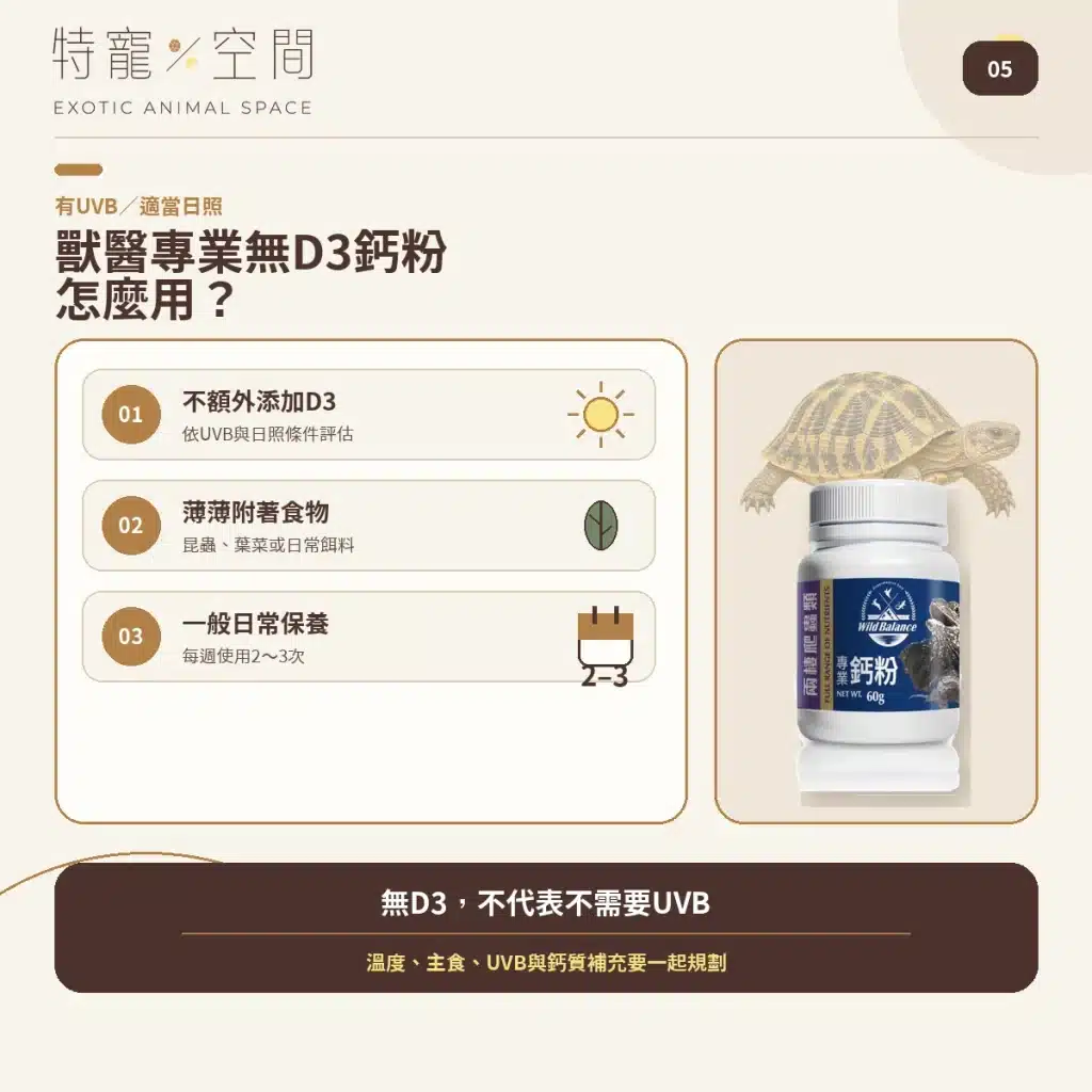爬蟲營養品怎麼用?5款常見產品用量、頻率與搭配指南,益生菌、D3鈣粉、營養素、礦物質 05 NO D3 CALCIUM HOW TO USE