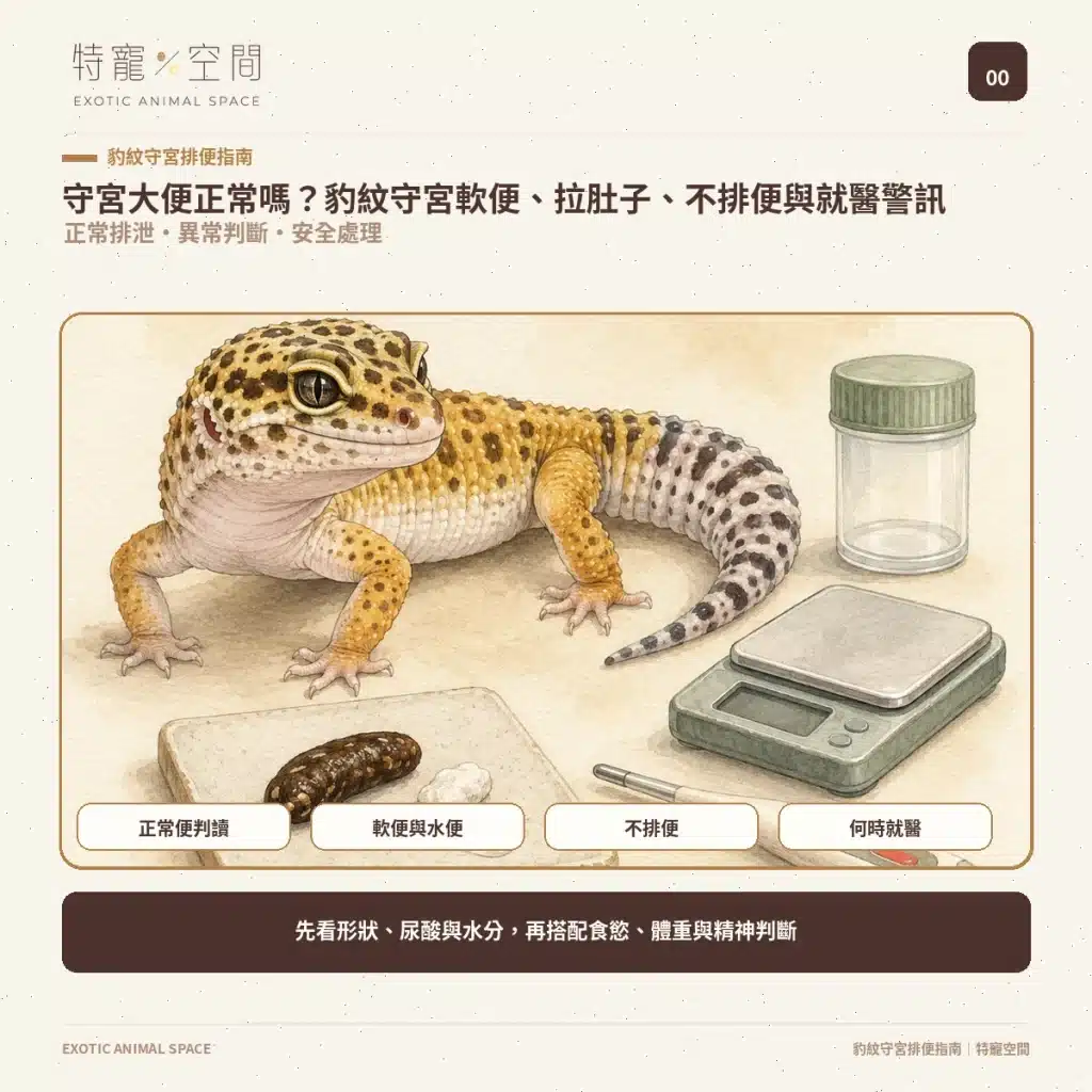 守宮大便正常嗎?豹紋守宮軟便、拉肚子、不排便與就醫警訊 00 LEOPARD GECKO POOP GUIDE COVER