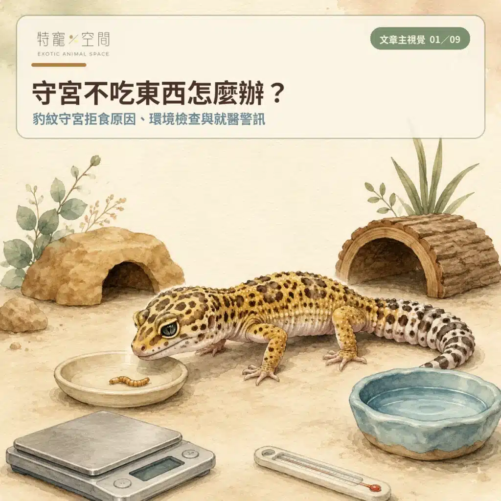 守宮不吃東西怎麼辦?豹紋守宮拒食原因、環境檢查與就醫警訊 01 LEOPARD GECKO NOT EATING GUIDE