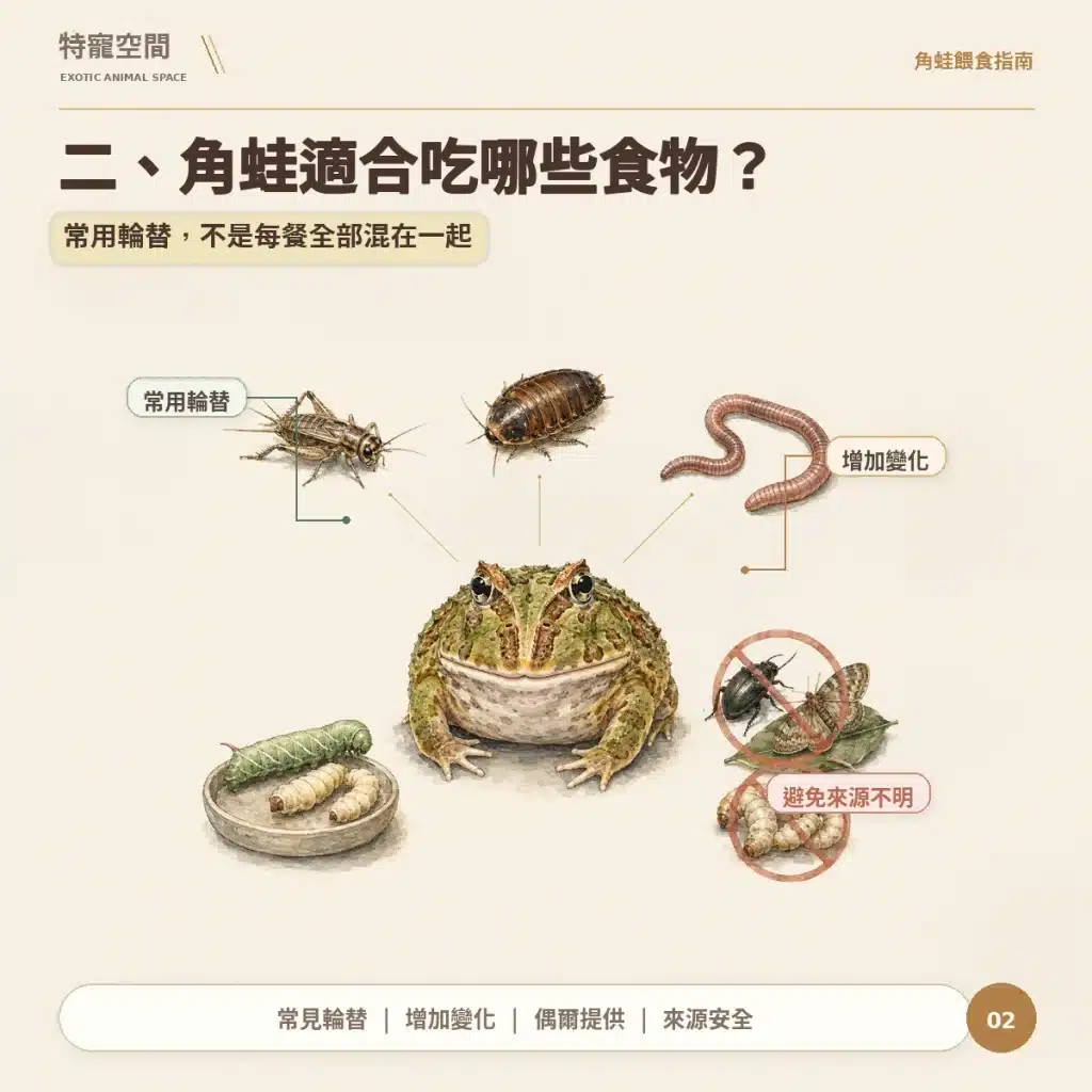 02 角蛙適合吃哪些食物