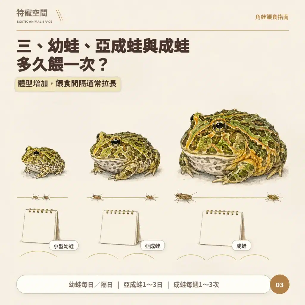 03 幼蛙亞成蛙成蛙 多久餵一次