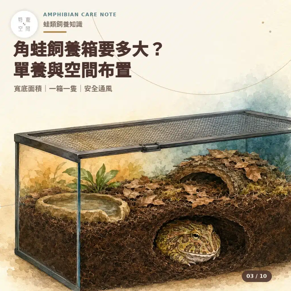 03 角蛙飼養箱 大小單養空間布置