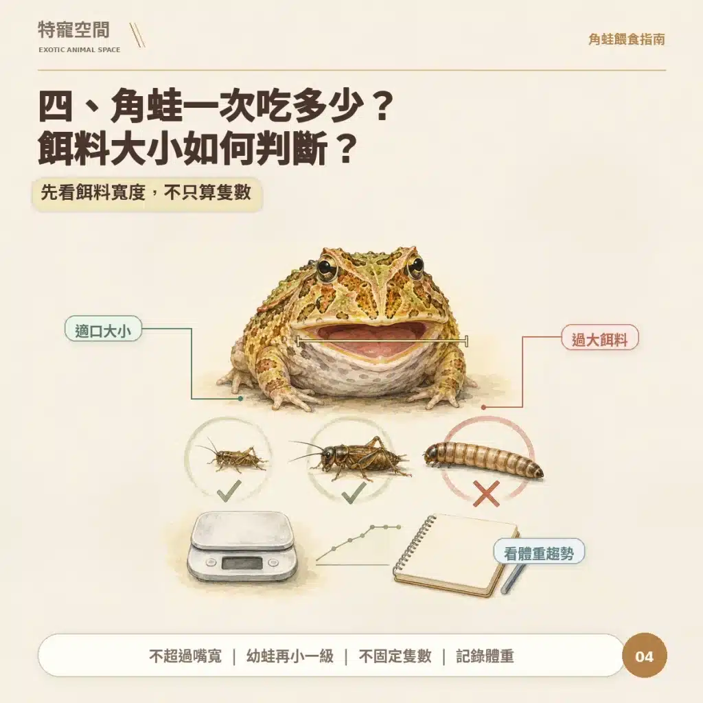 04 角蛙一次吃多少 餌料大小