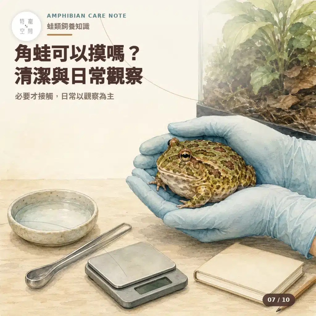 07 角蛙可以摸嗎 清潔日常觀察 1