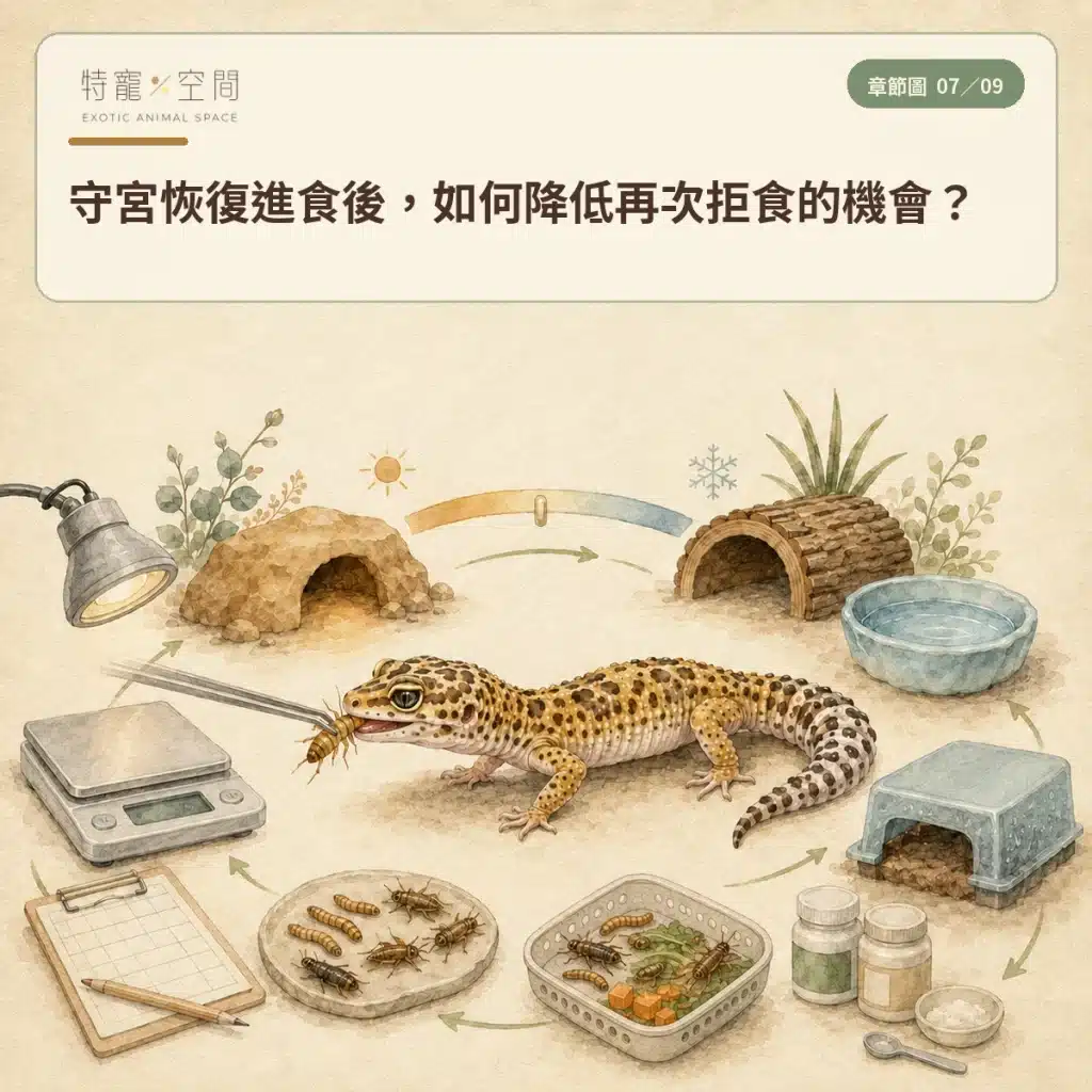 守宮不吃東西怎麼辦?豹紋守宮拒食原因、環境檢查與就醫警訊 07 LEOPARD GECKO DAILY FEEDING CARE