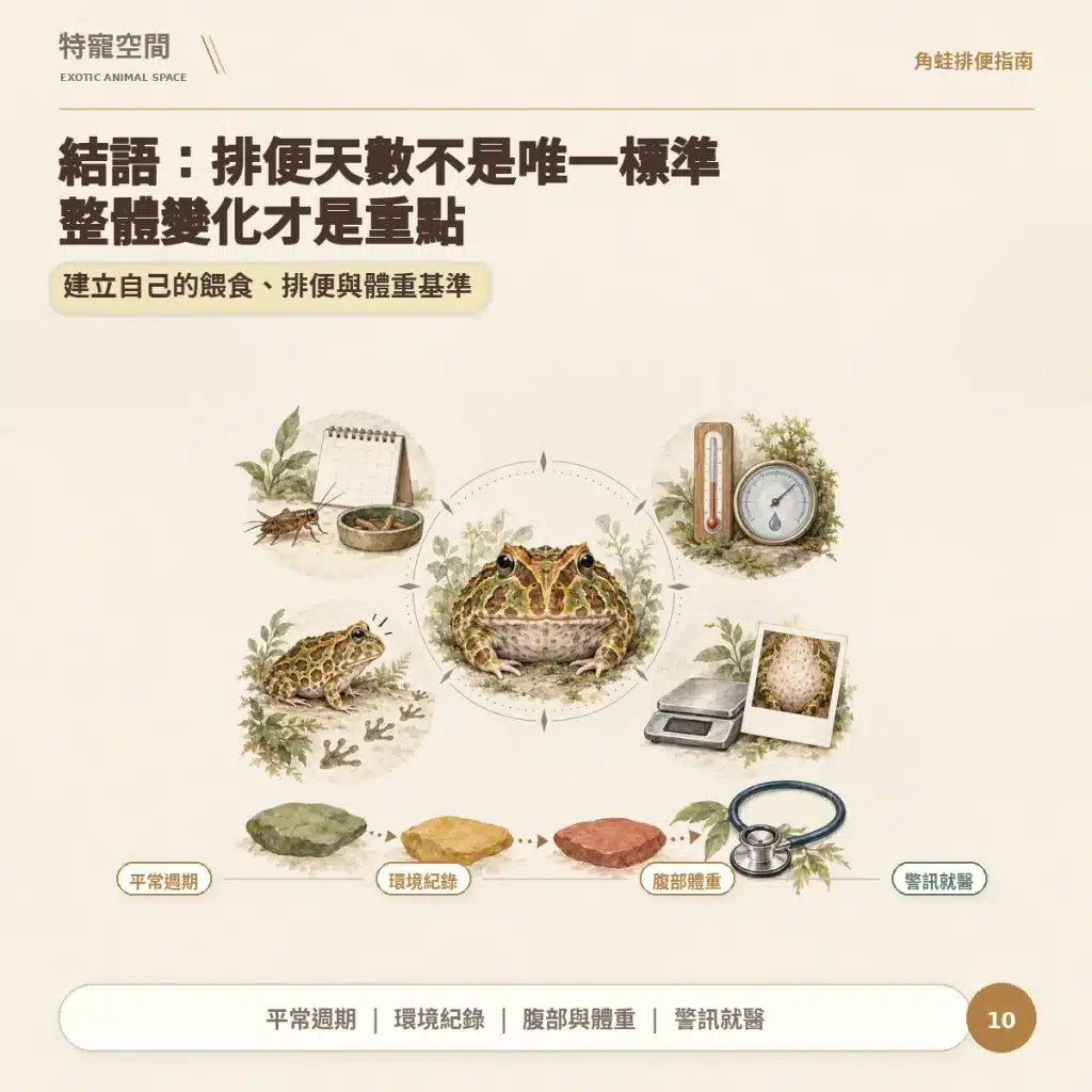 10 角蛙排便判斷重點