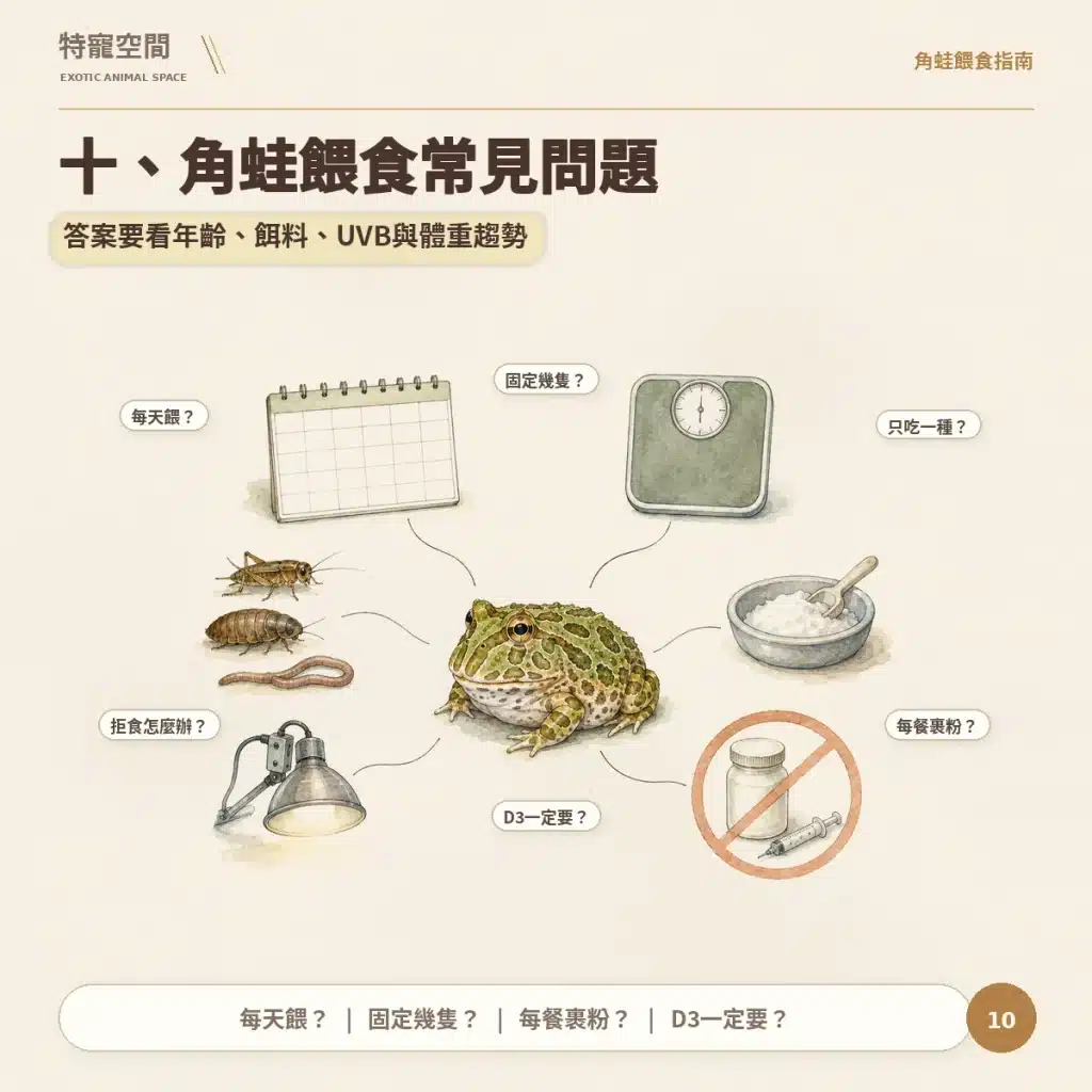 10 角蛙餵食常見問題