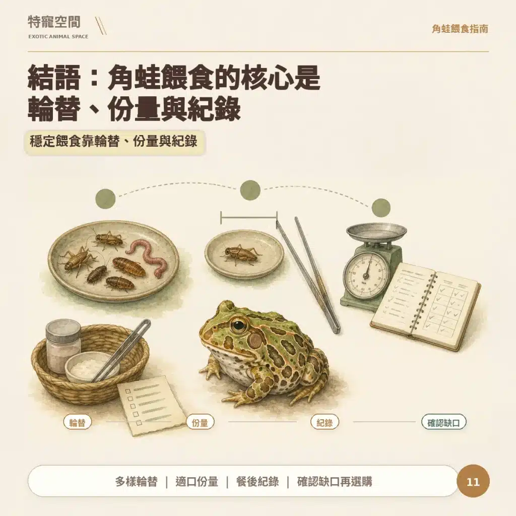 11 角蛙餵食核心 輪替份量記錄